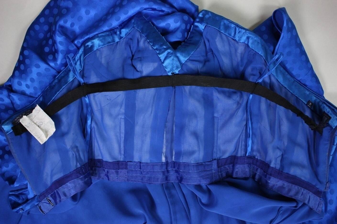 1980's Emanuel Ungaro Royal Blue Silk Gown For Sale 5