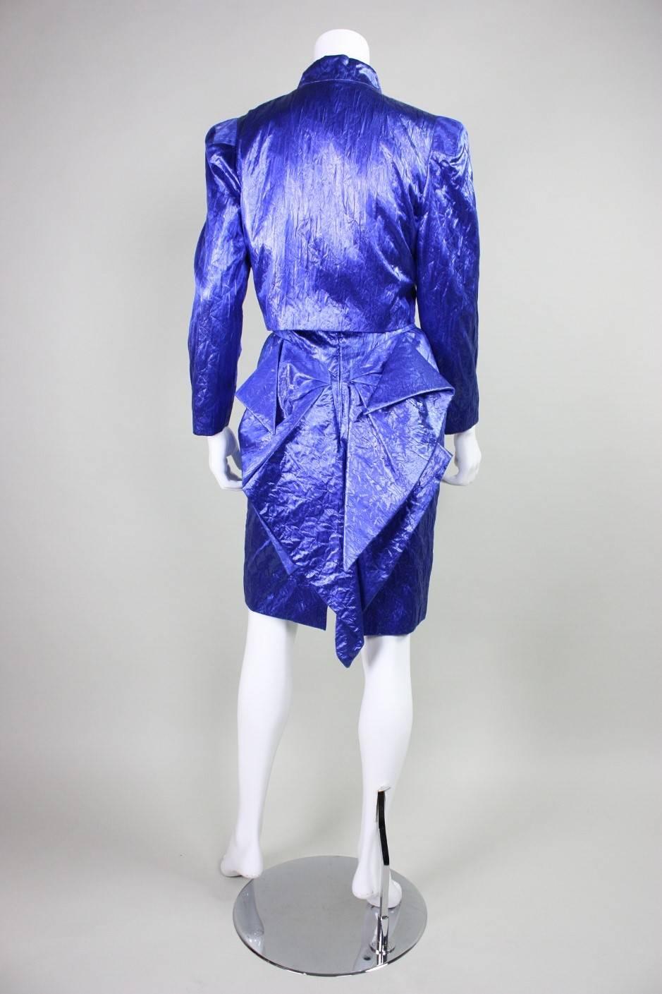 Women's 1980's Loris Azzaro Geometric Cocktail Dress & Jacket For Sale