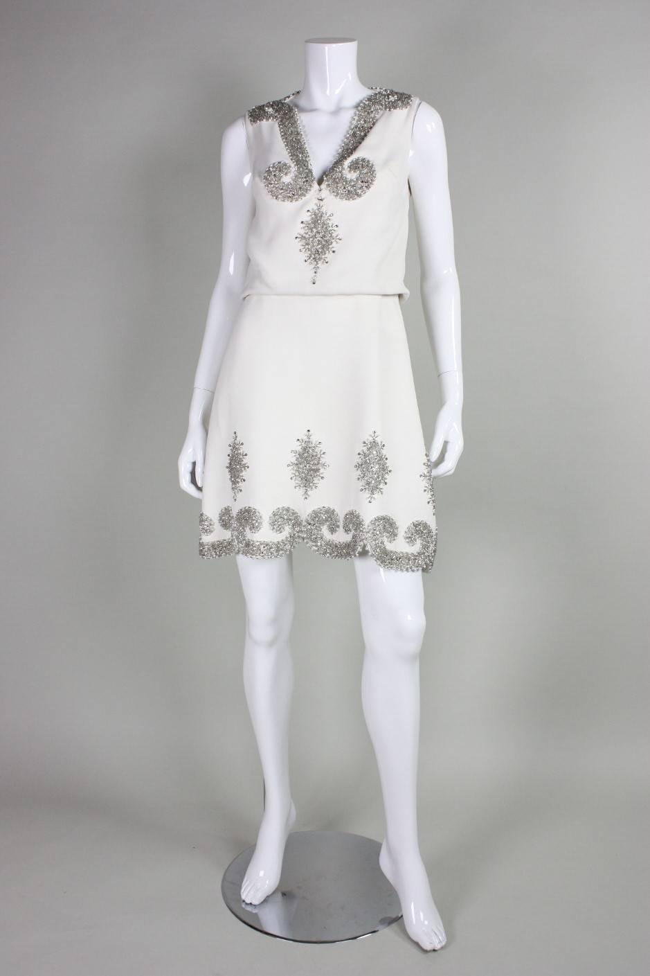 Gray 1960's Renata Beaded Cocktail Dress