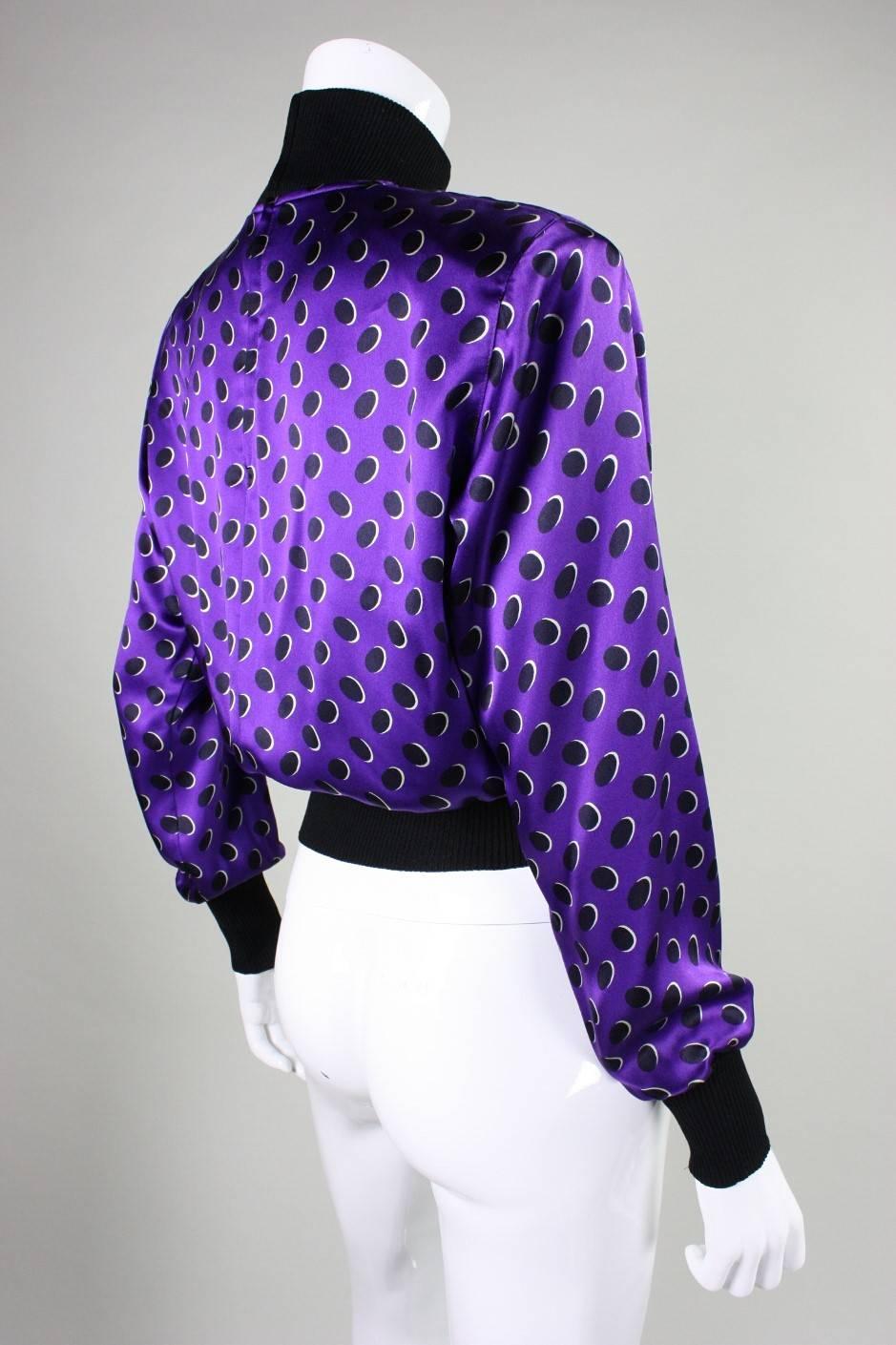 Purple 1980's Emanuel Ungaro Silk Blouse