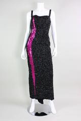 1950s Mr. Blackwell Black Sequined Bombshell Gown