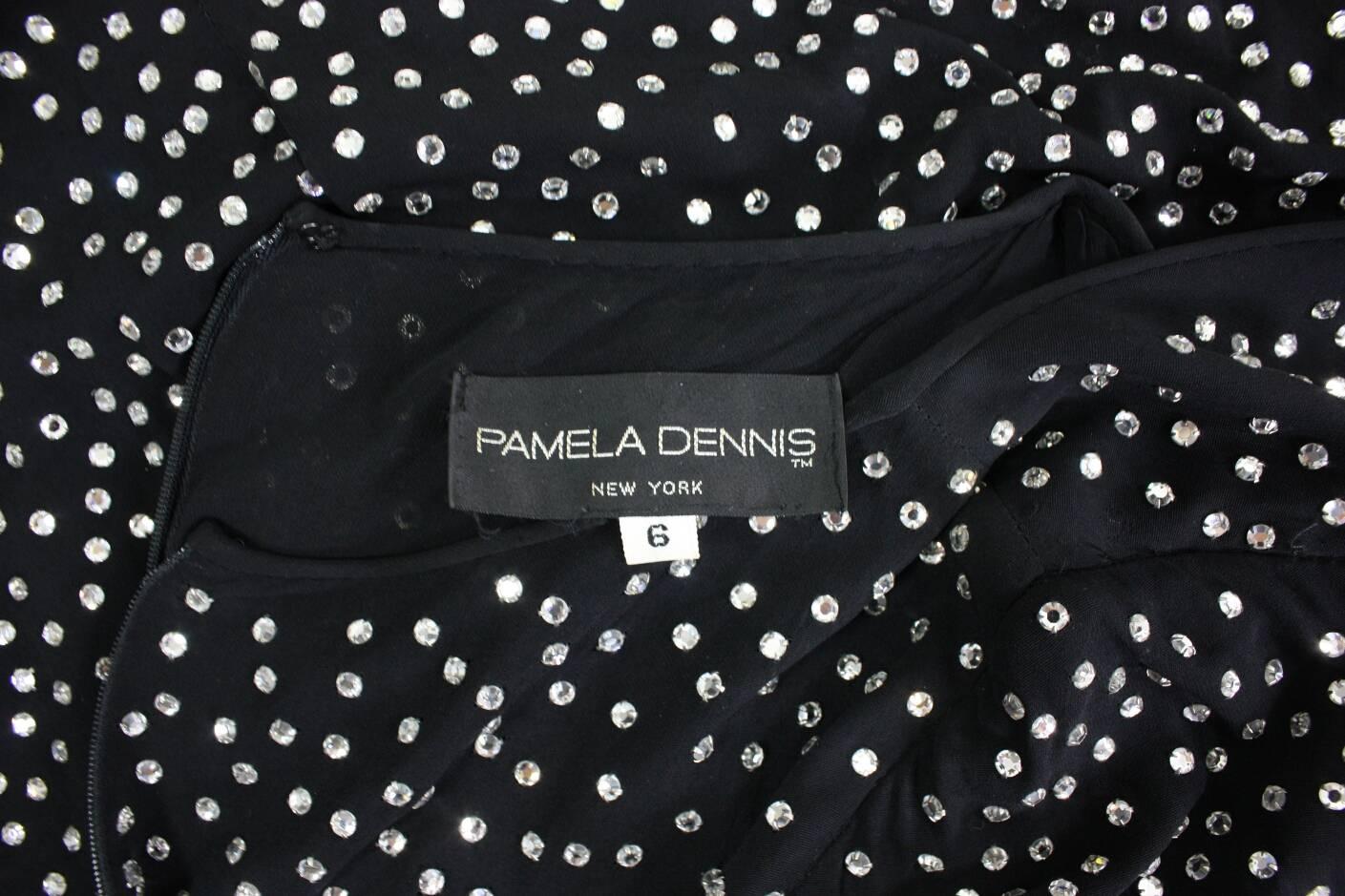 Pamela Dennis Rhinestone Studded Party Dress For Sale 2