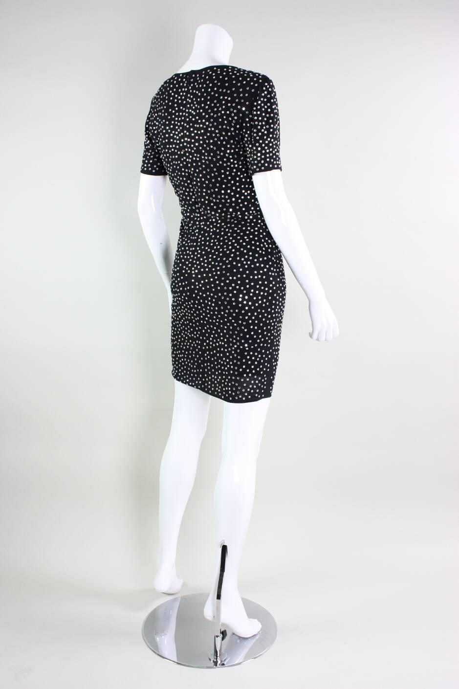 Pamela Dennis Rhinestone Studded Party Dress In Excellent Condition For Sale In Los Angeles, CA