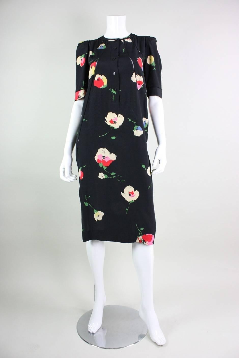 1970's Chloe Silk Floral Dress 1