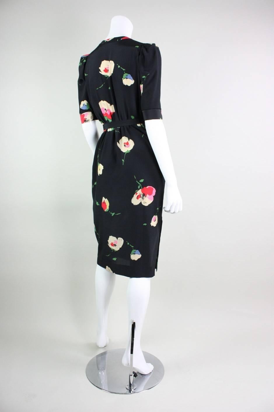 1970's Chloe Silk Floral Dress In Excellent Condition In Los Angeles, CA