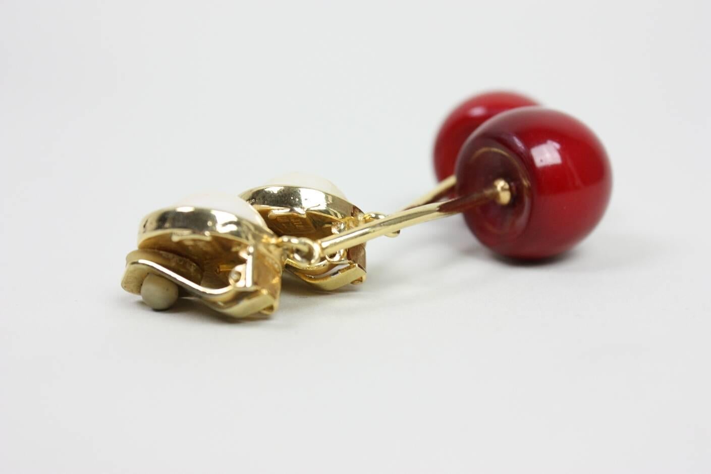 cherry pearl earrings