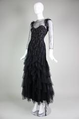 1970's Loris Azzaro Net Glitter Gown