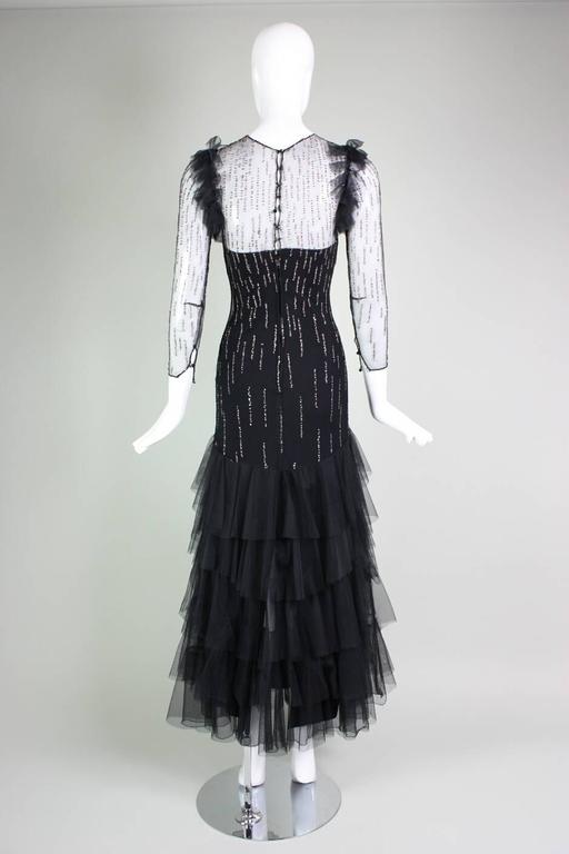 Women's or Men's 1970's Loris Azzaro Net Glitter Gown For Sale