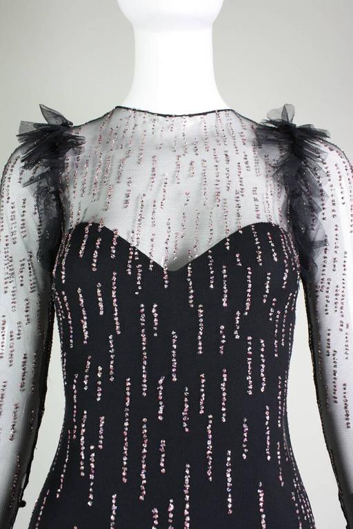 1970's Loris Azzaro Net Glitter Gown For Sale 1