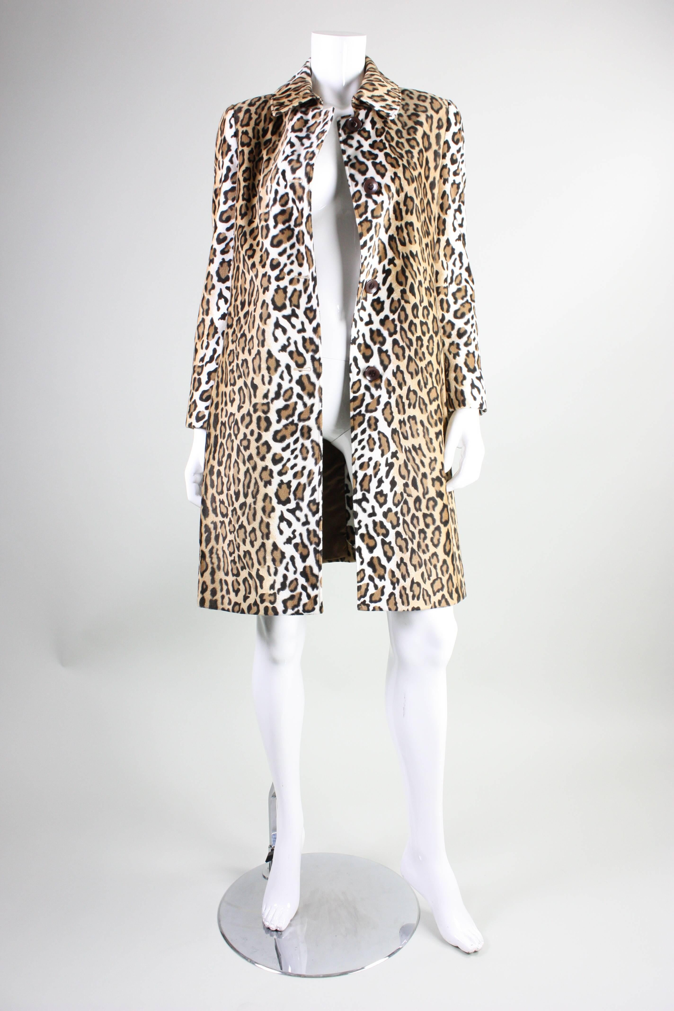 Beige Moschino Faux Leopard Coat, 1990s 