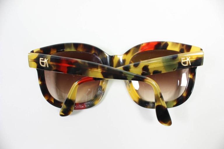 1980's Emmanuelle Khanh Faux Tortoise Shell Sunglasses In Excellent Condition In Los Angeles, CA