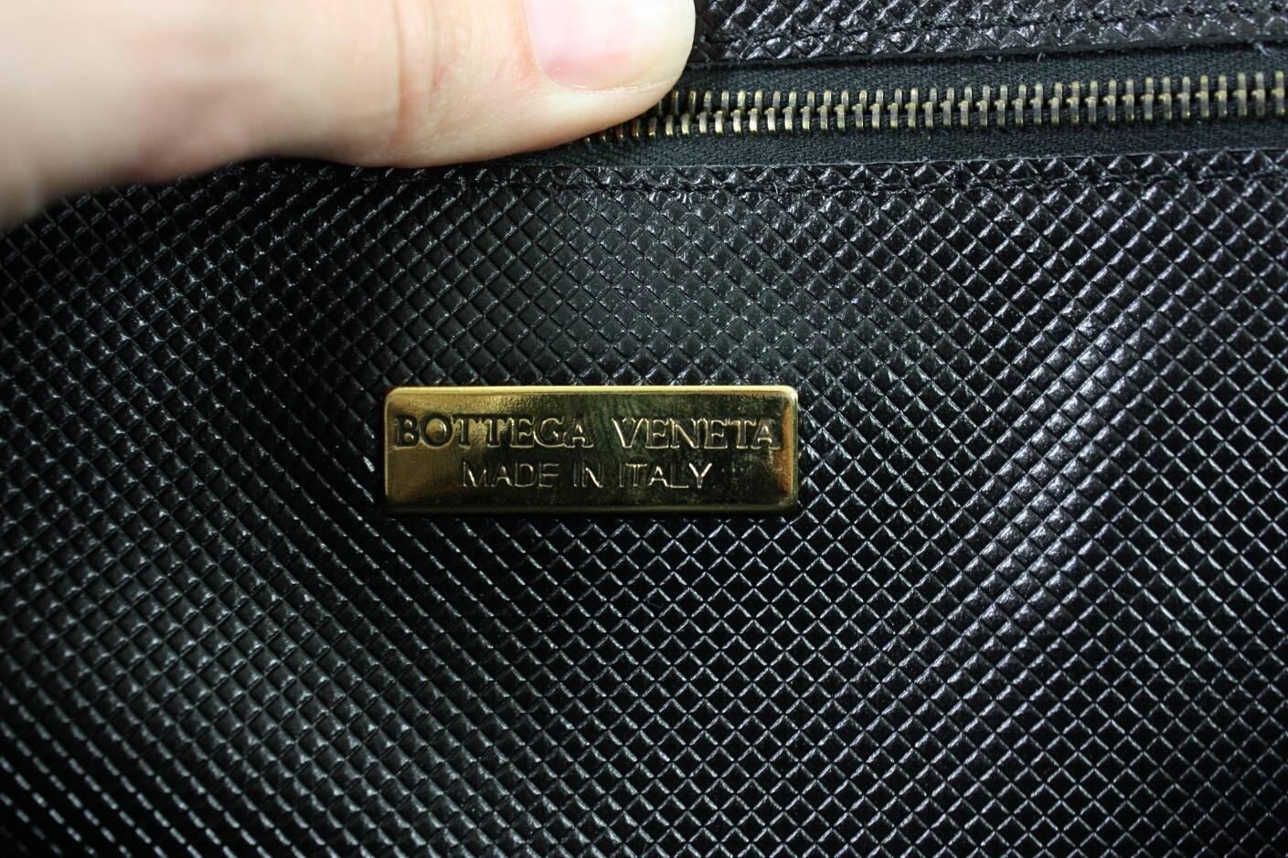 Bottega Veneta Black Leather Briefcase, 1990s  3