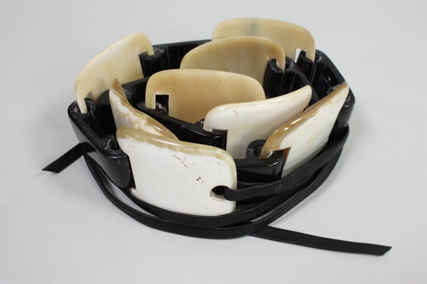 Yves Saint-Laurent Horn Link Belt, 1980s  In Excellent Condition For Sale In Los Angeles, CA