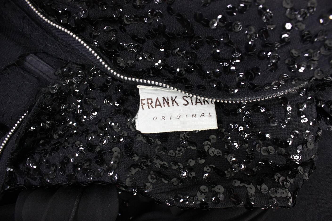 Frank Starr Black Sequined Gown, 1950s  For Sale 5