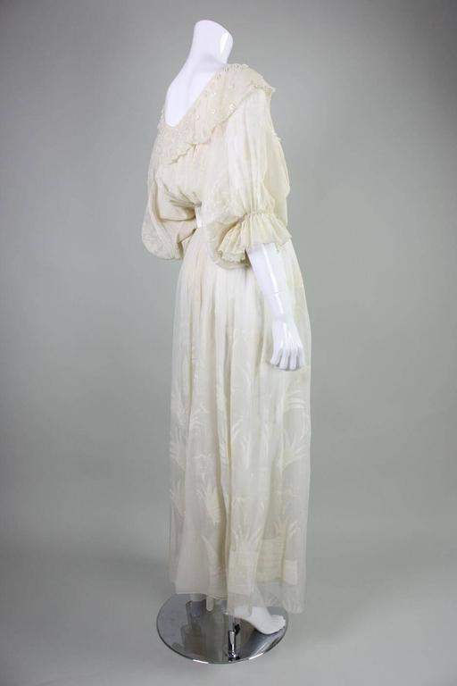 1970's Zandra Rhodes Field of Lilies Chiffon Gown For Sale at 1stDibs