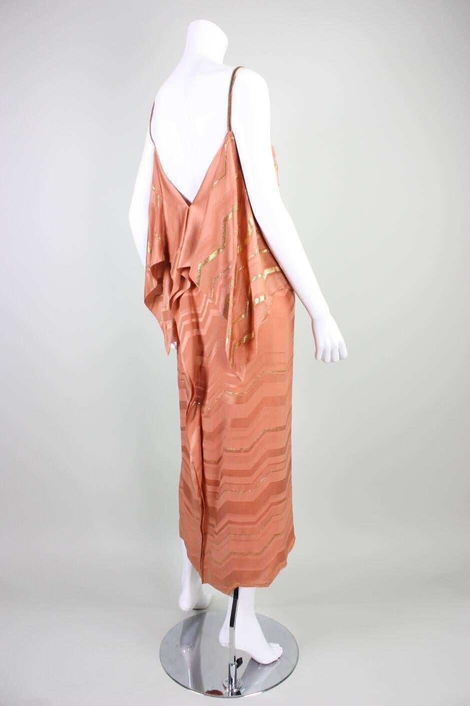 1980's Holly's Harp Metallic Dress and Cocoon Coat 1