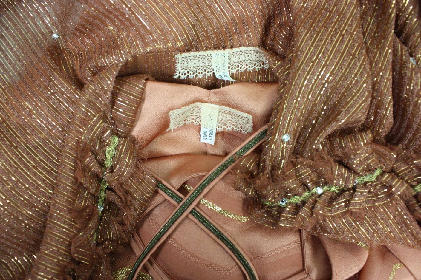 1980's Holly's Harp Metallic Dress and Cocoon Coat 5