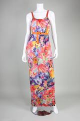 1970's Missoni Silk Jersey Floral Gown