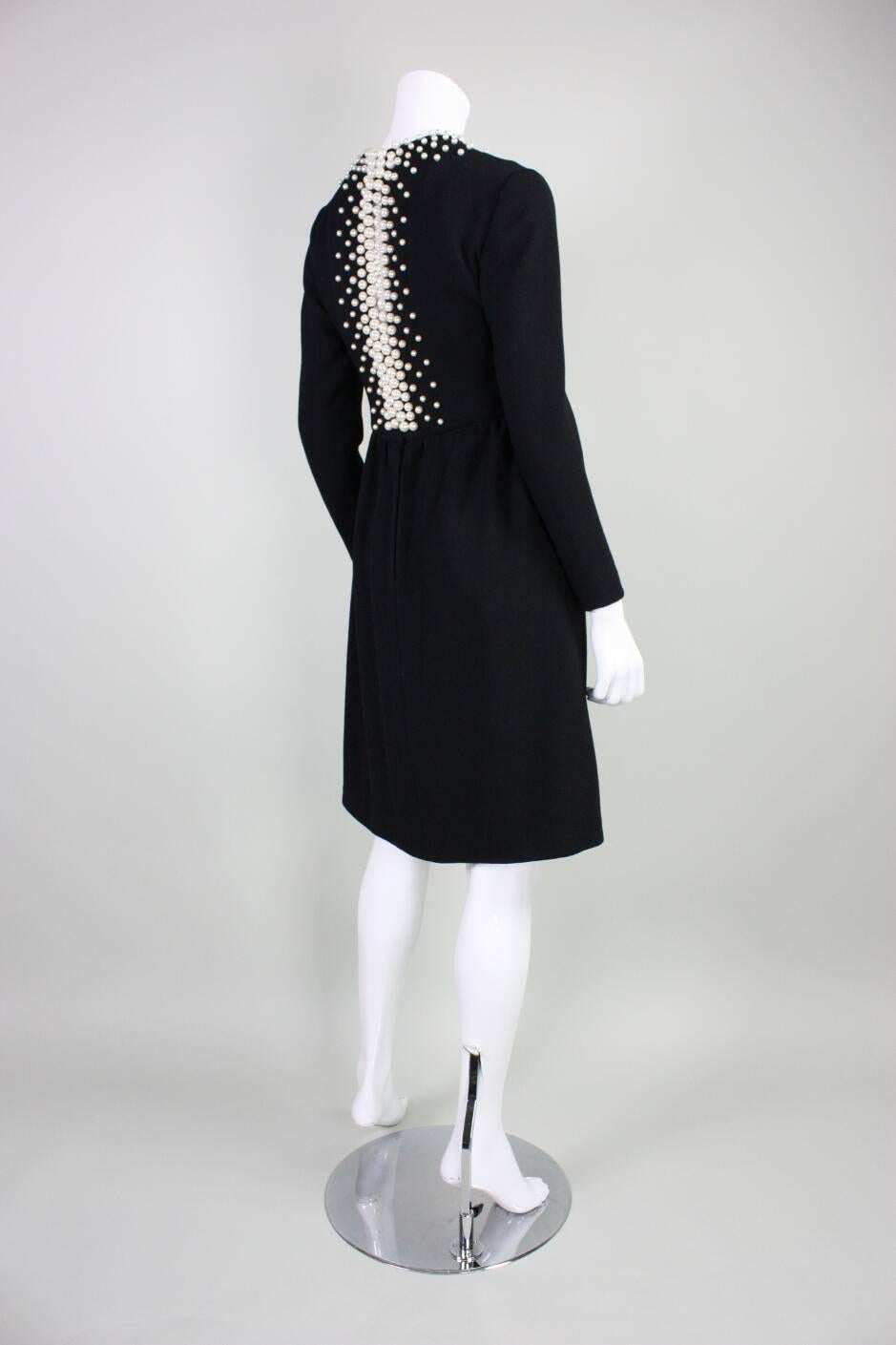 Women's Donald Brooks Cocktail Dress with Pearl Detailing, 1960s 
