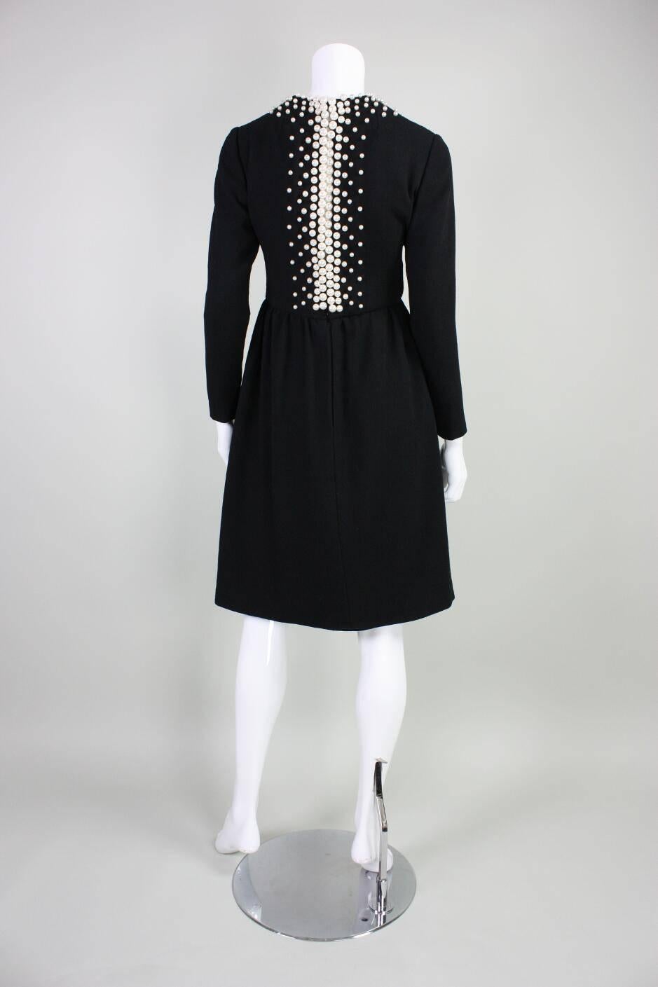 Donald Brooks Cocktail Dress with Pearl Detailing, 1960s  1