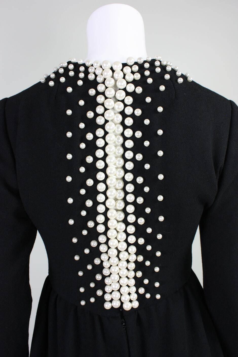 Donald Brooks Cocktail Dress with Pearl Detailing, 1960s  3