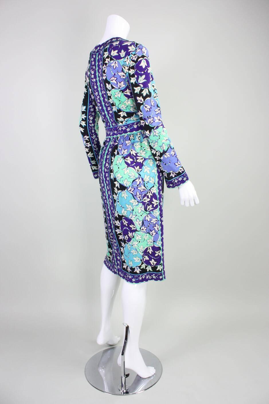 Women's or Men's 1970's Pucci Cashmere Blend Printed Dress For Sale