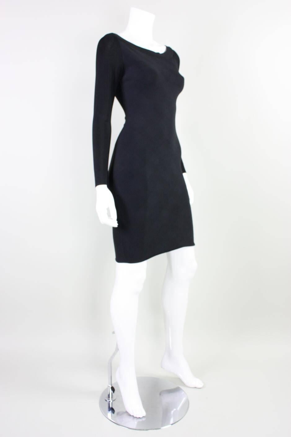 Black  Herve Leger Body-Con Houndstooth Dress, 1990s  For Sale