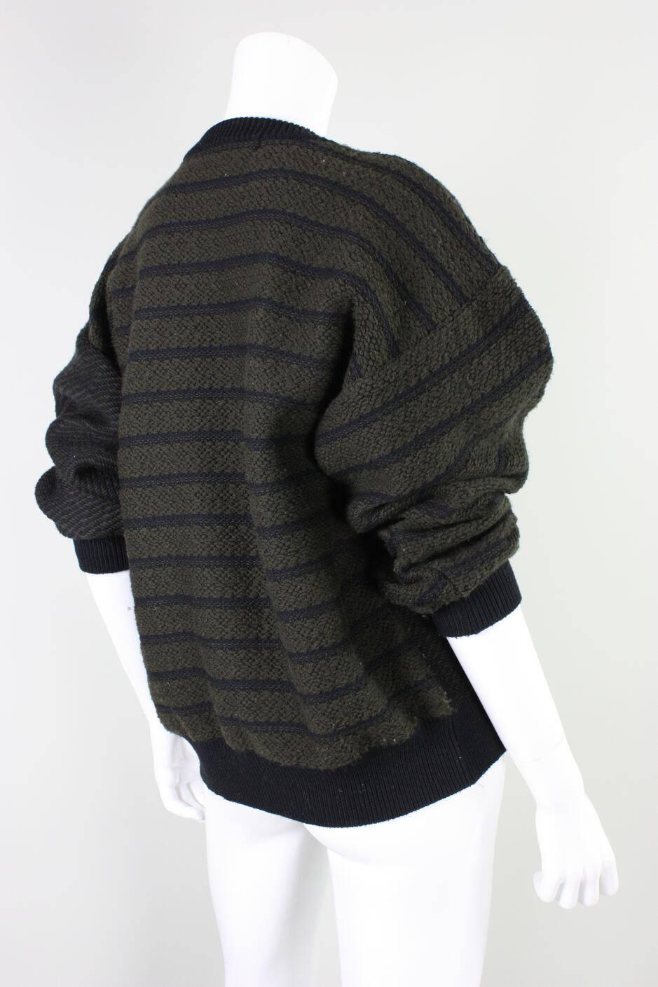 Black 1980's Kansai Yamamoto Embroidered Sweater For Sale
