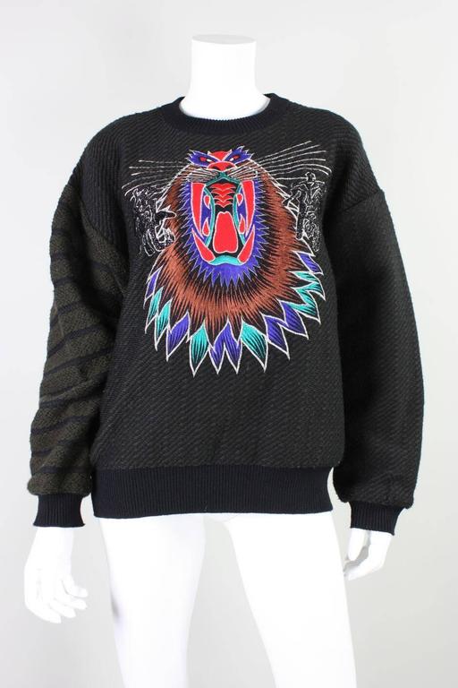 Women's or Men's 1980's Kansai Yamamoto Embroidered Sweater For Sale