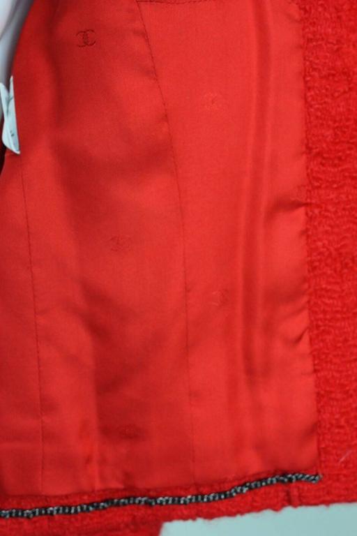 1990's Chanel Red Bouclé Jacket 4