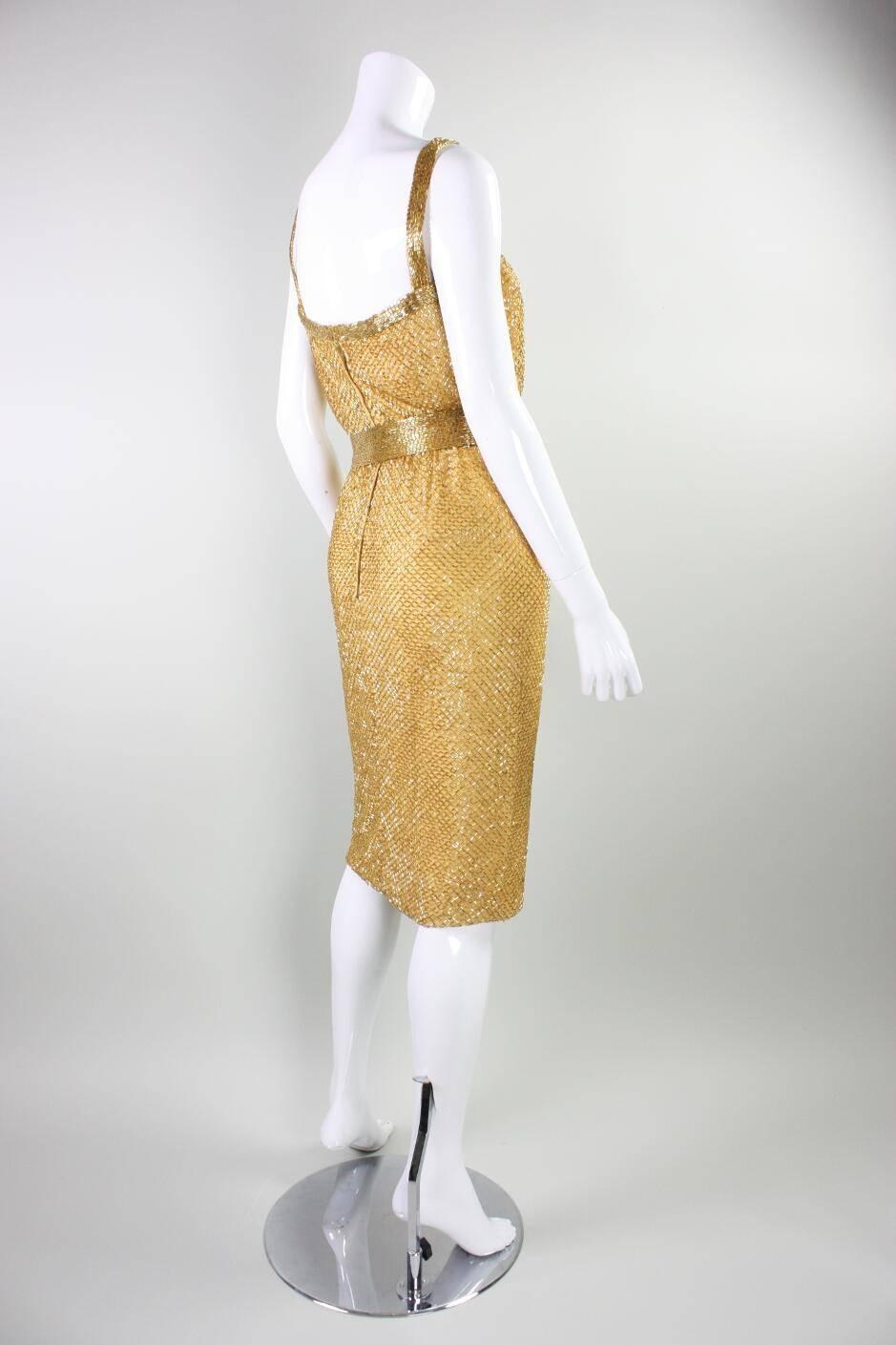 1950's Ceil Chapman Beaded Party Dress In Excellent Condition For Sale In Los Angeles, CA