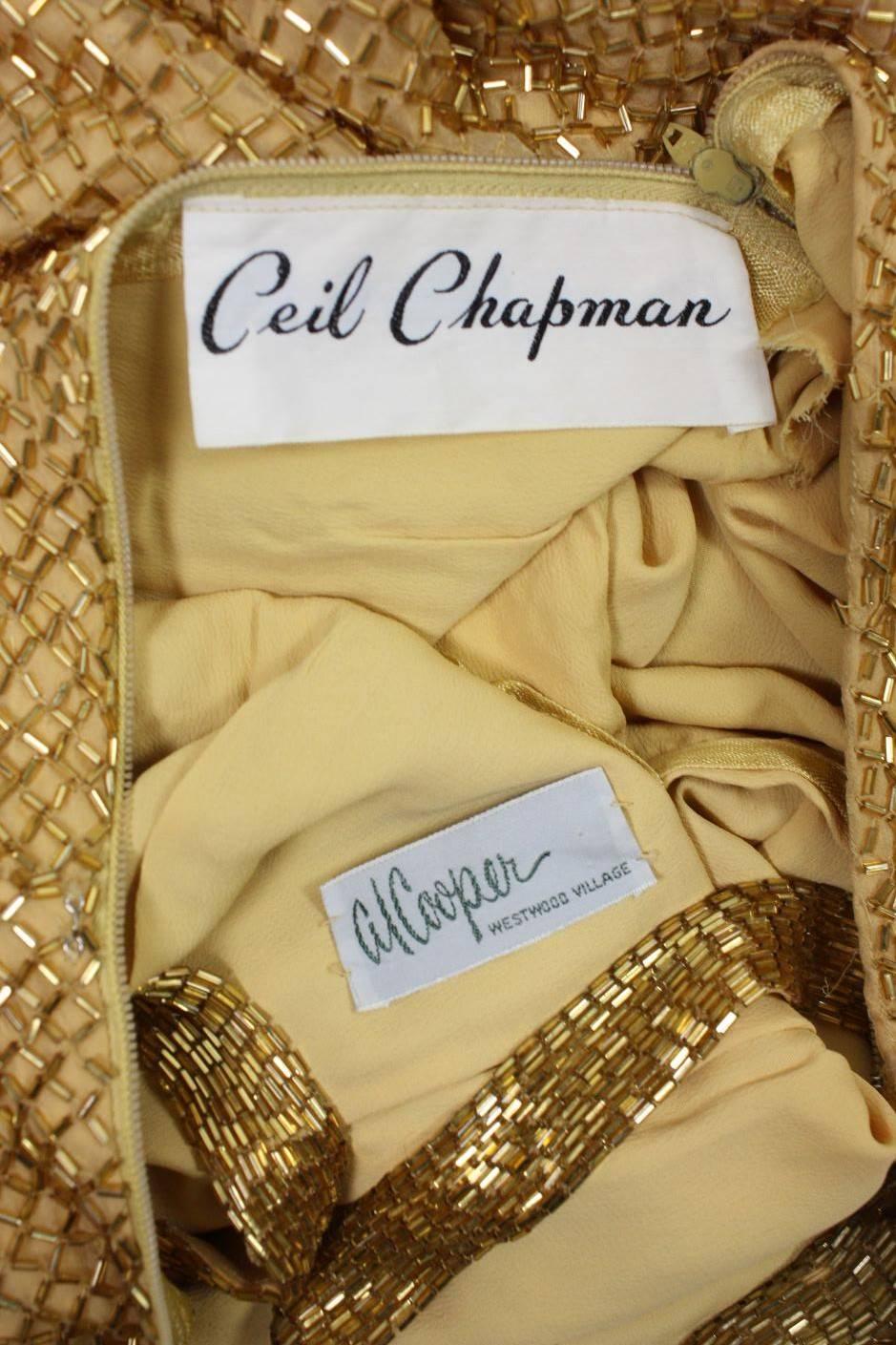 1950's Ceil Chapman Beaded Party Dress For Sale 3