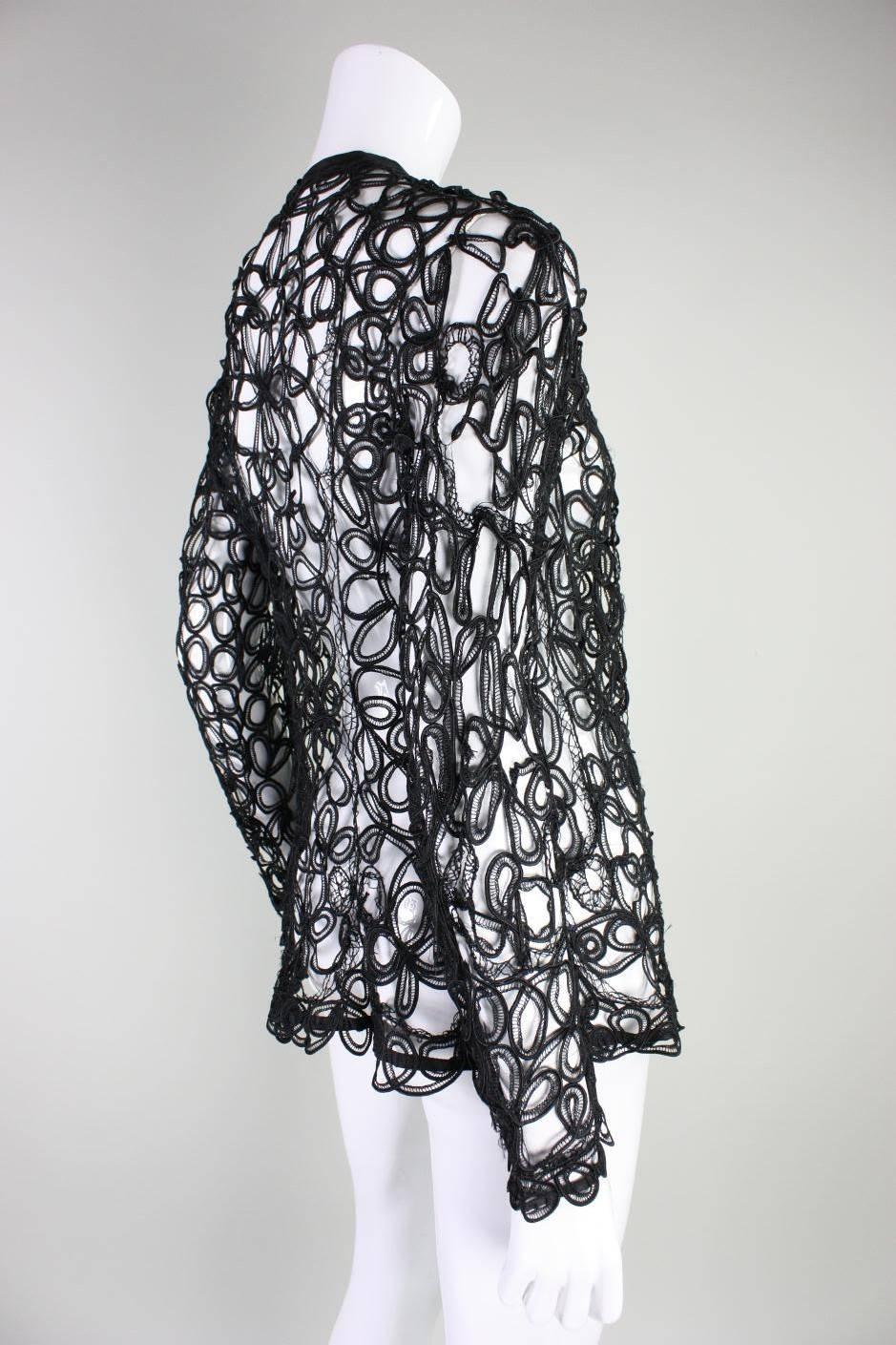 Edwardian Black Tape Lace Jacket In Excellent Condition For Sale In Los Angeles, CA