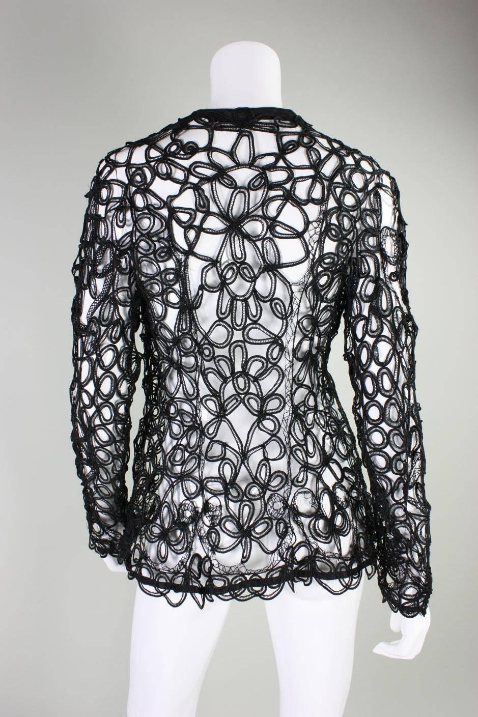 Women's Edwardian Black Tape Lace Jacket For Sale