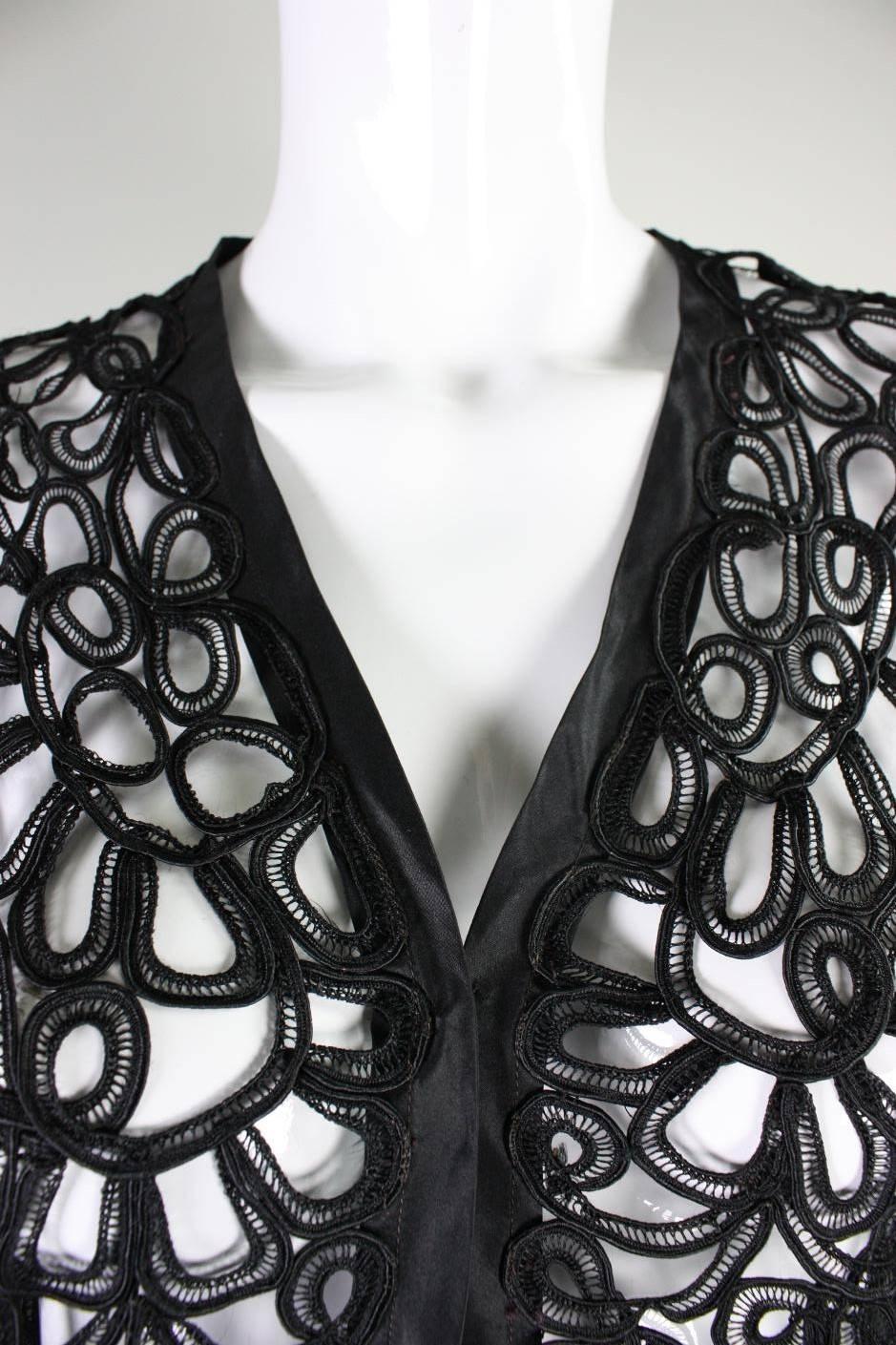 Edwardian Black Tape Lace Jacket For Sale 3
