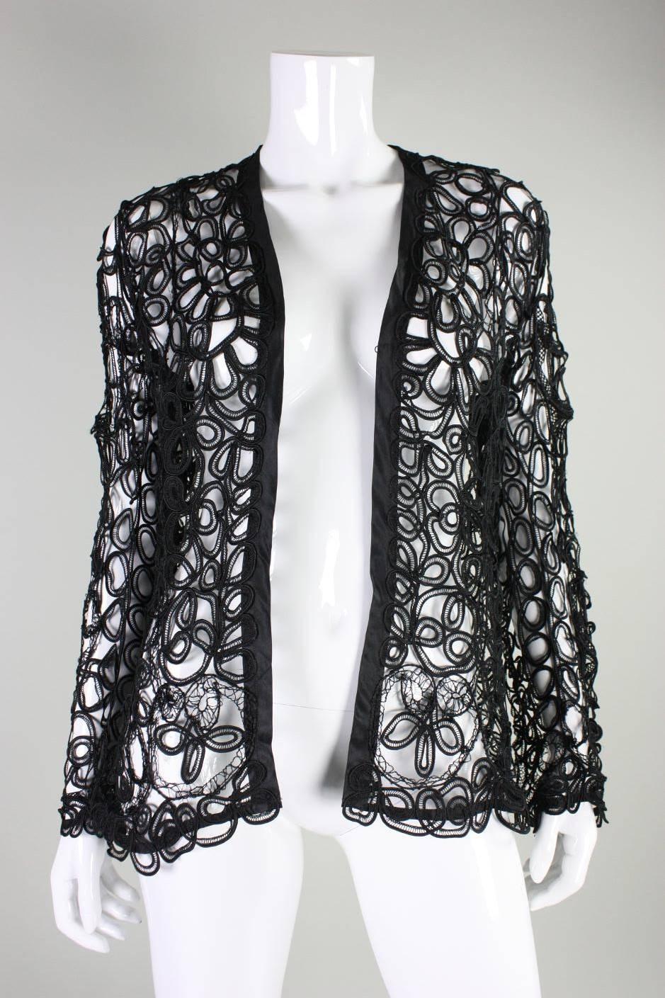 Edwardian Black Tape Lace Jacket For Sale 2
