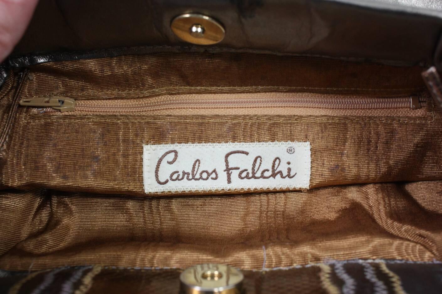 1980's Carlos Falchi Metallic Handbag For Sale 2
