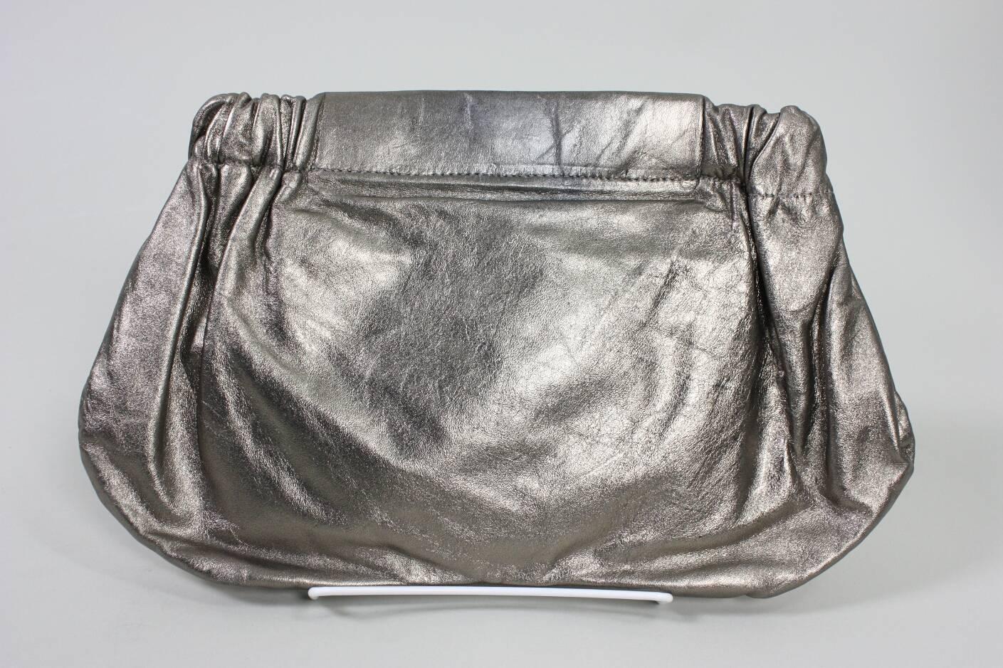 Brown 1980's Carlos Falchi Metallic Handbag For Sale