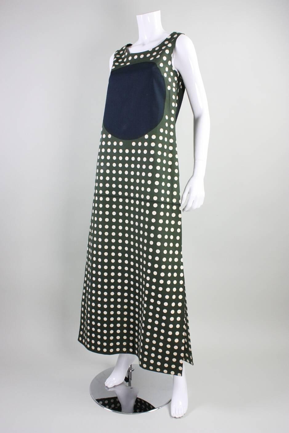 Women's 1960's Marimekko Graphic Cotton Maxi Dress For Sale