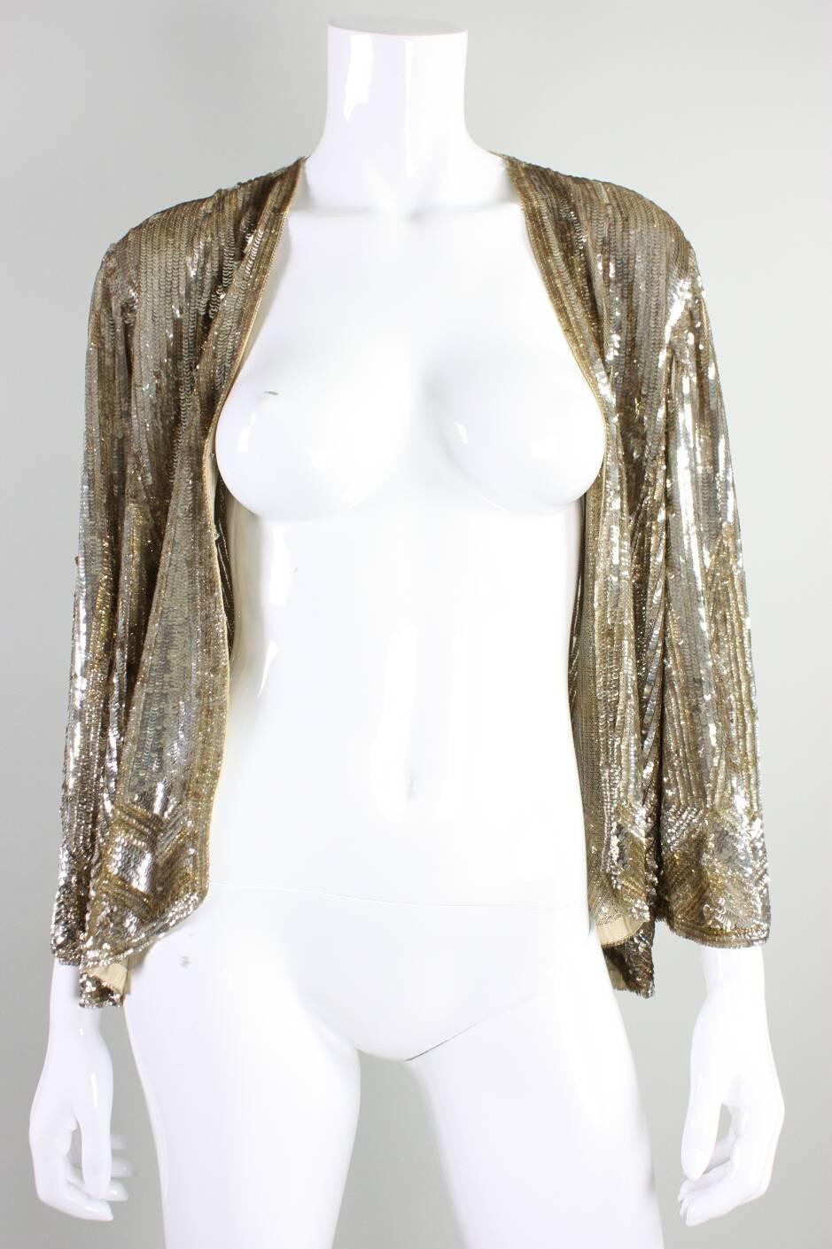 1930's Gold Sequined Jacket Made in France For Sale 2