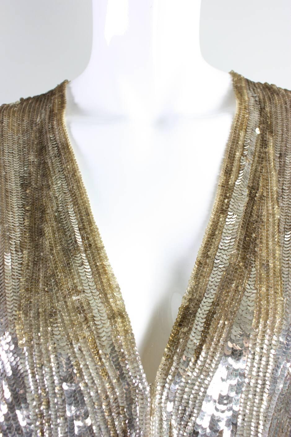 1930's Gold Sequined Jacket Made in France For Sale 3