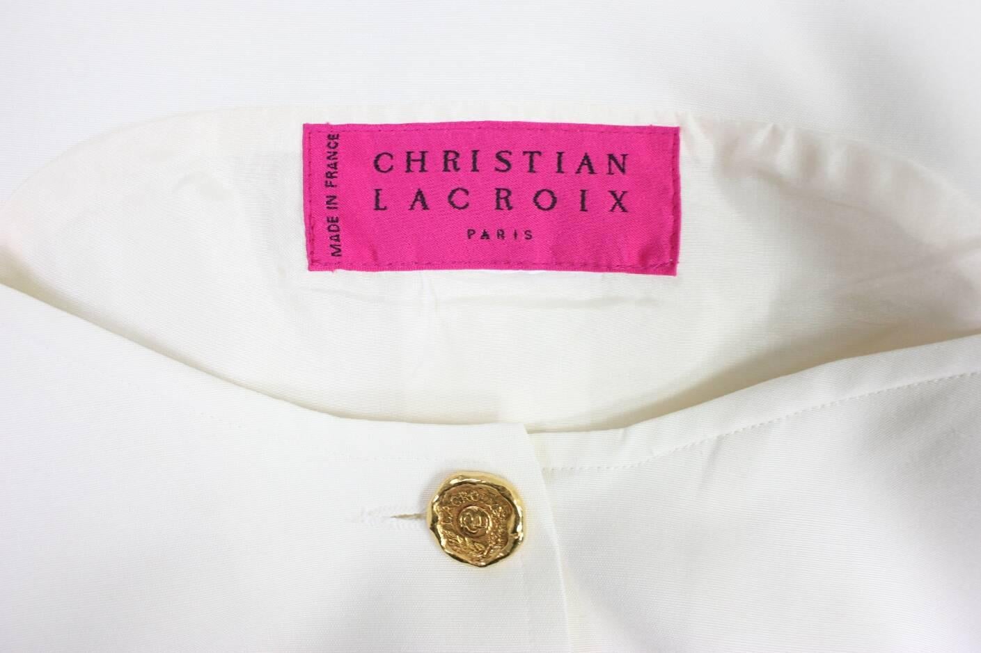 1990's Christian Lacroix Cream Dupioni Bodice For Sale 2