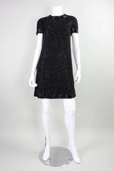 1960's Larry Aldrich Black Beaded Cocktail Dress