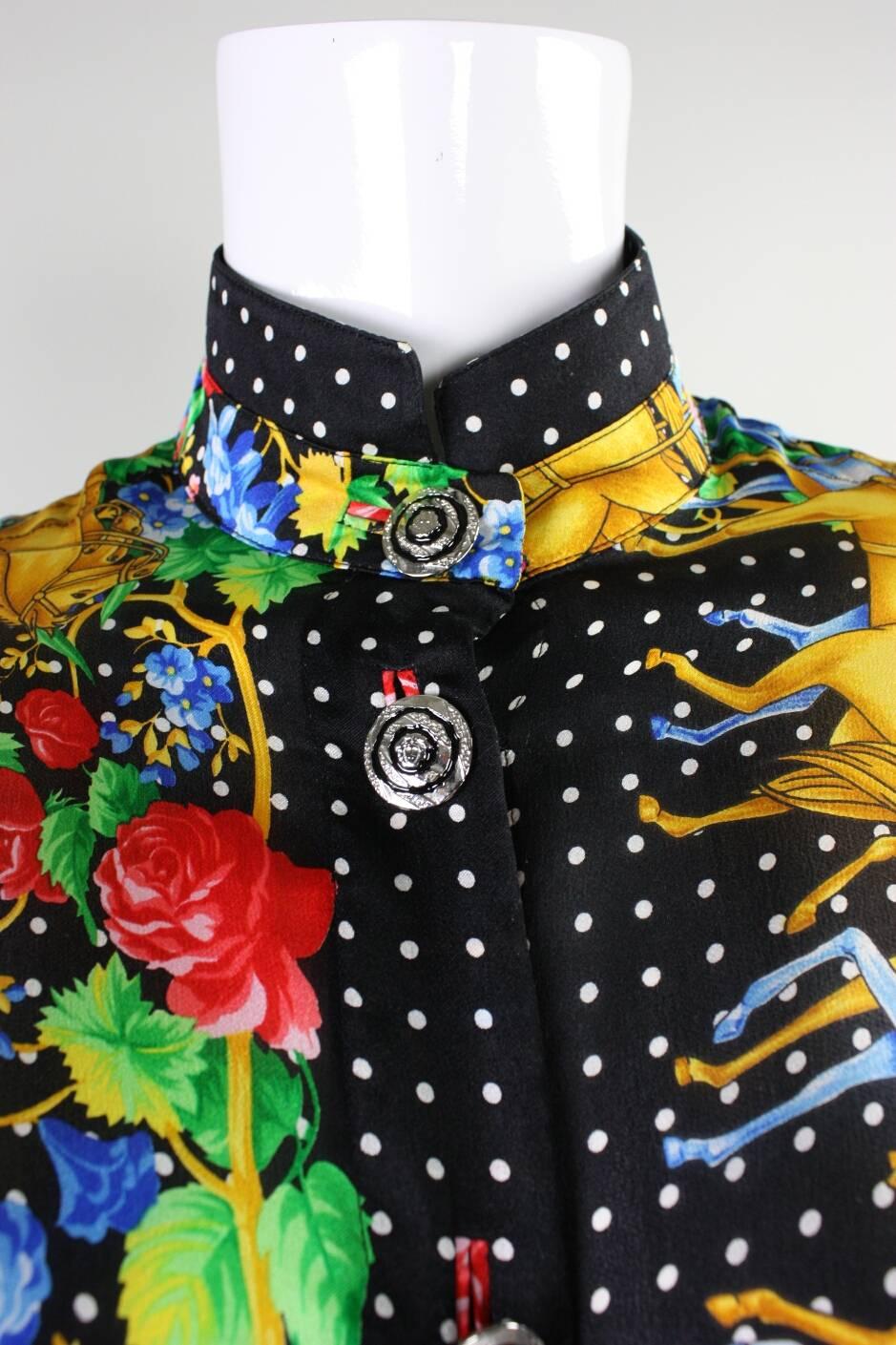 Women's 1990's Gianni Versace Silk Charmeuse Blouse For Sale