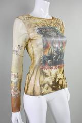 Jean-Paul Gaultier Mesh Blouse with Satanic Motif