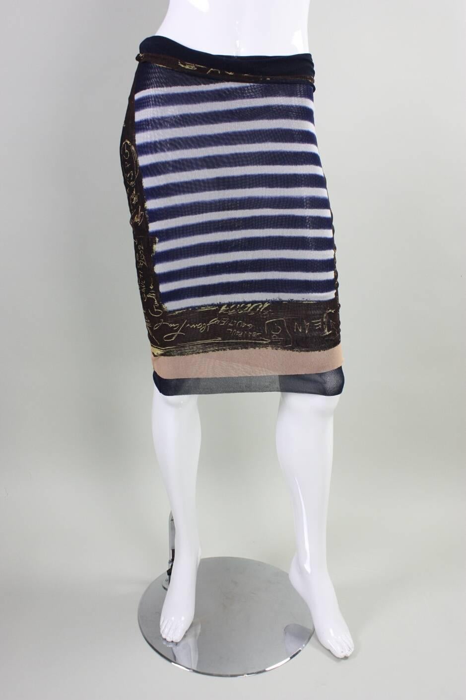 Black Early 2000's Jean-Paul Gaultier Mesh Skirt