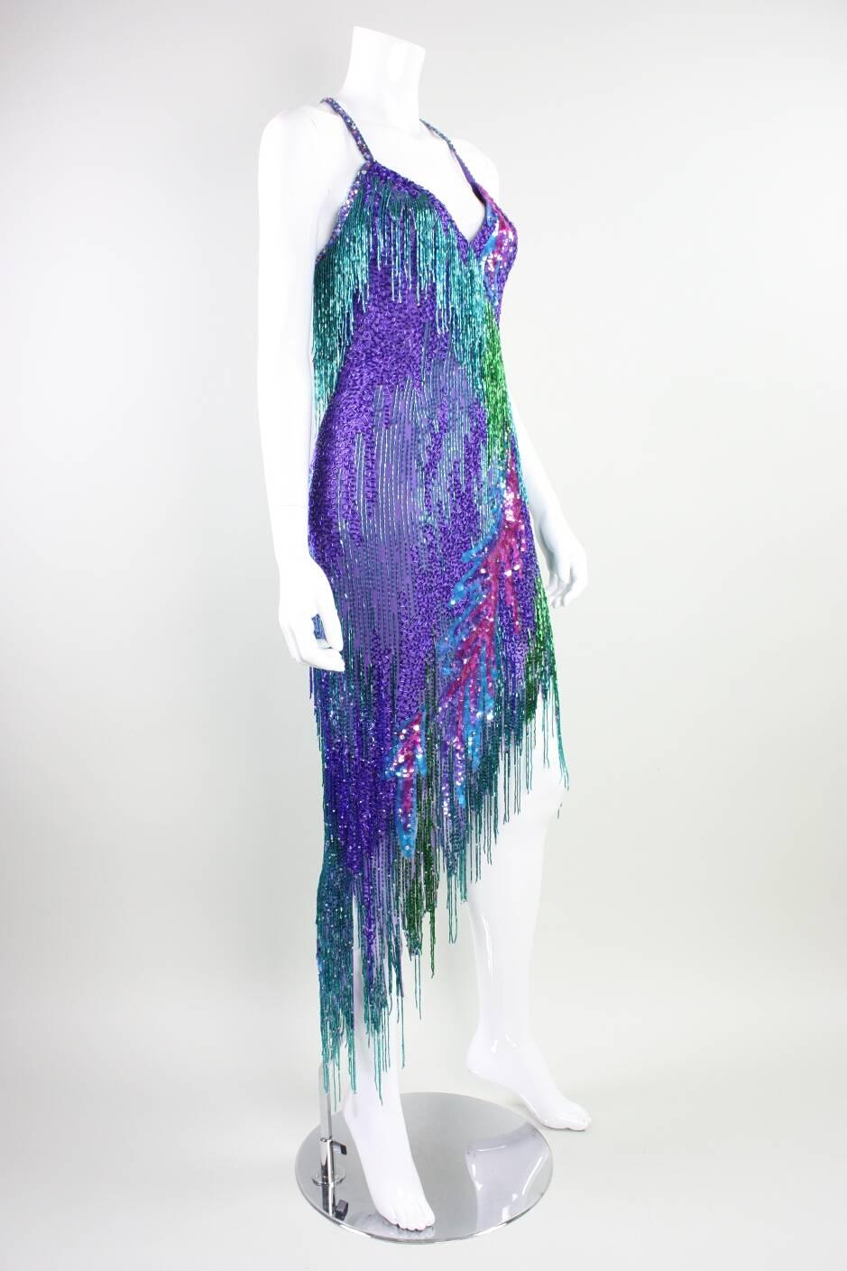 Bob Mackie 1980's Beaded Cocktail Dress In Excellent Condition In Los Angeles, CA