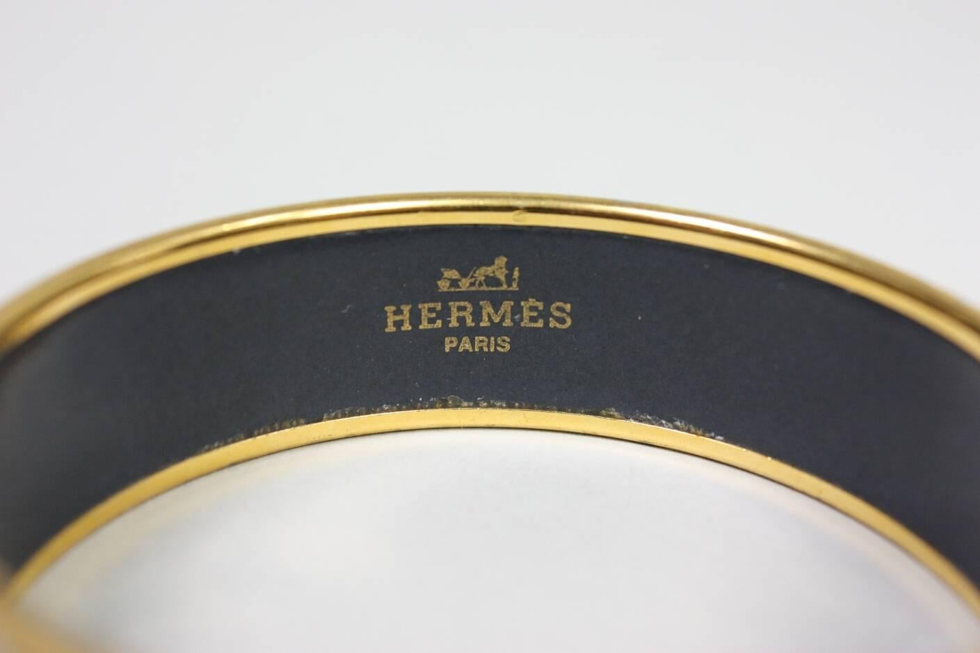 Hermes Equestrian Themed Enamel Bangle 2