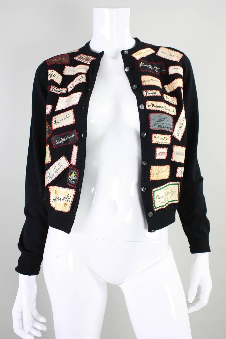 1960's One of a Kind Appliqued Label Sweater 3