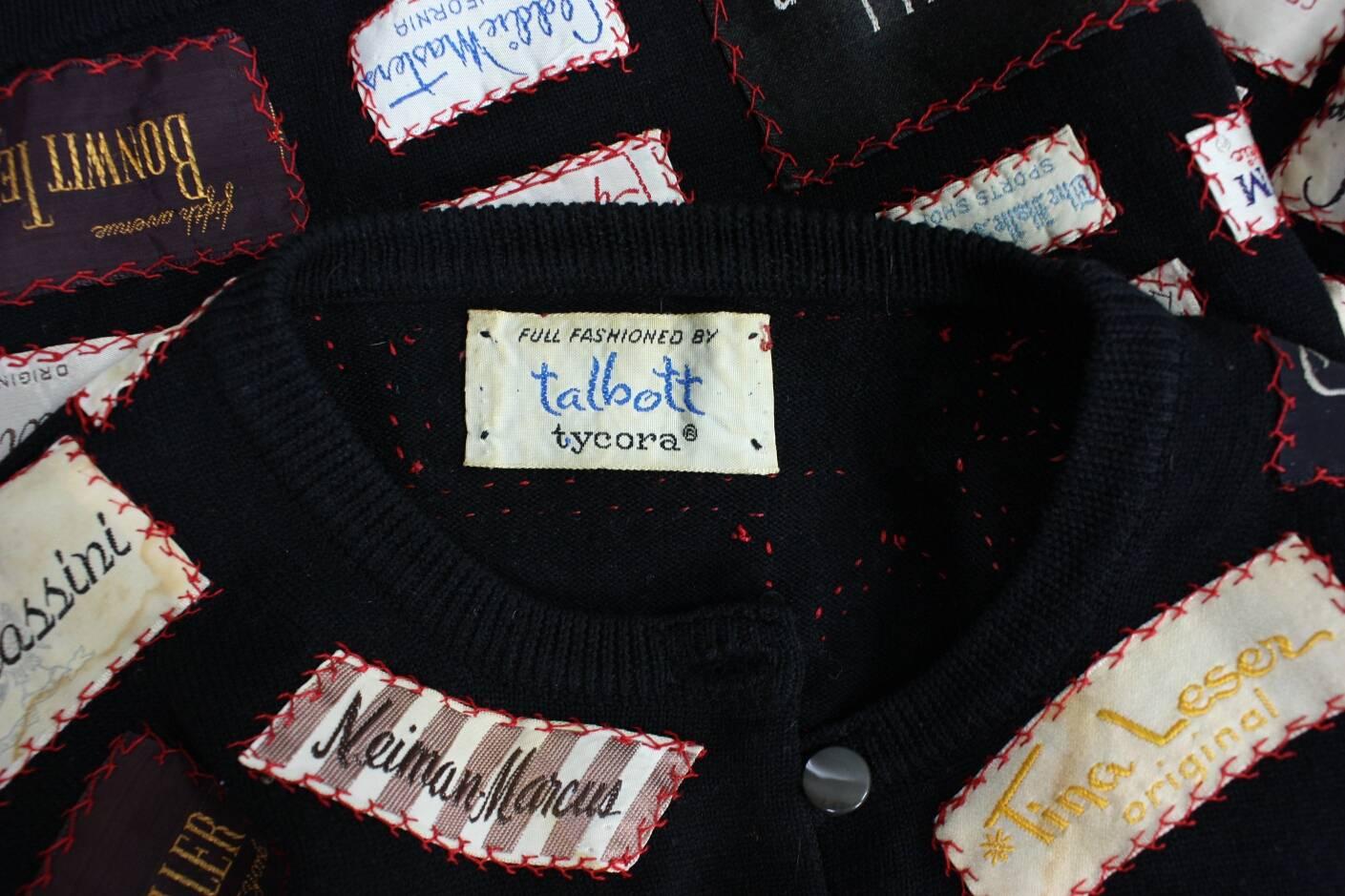 1960's One of a Kind Appliqued Label Sweater 4